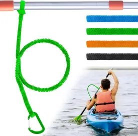 1/2/4 Pack Kayak Paddle Board Tether Leash Stretchable Strap Lanyard Rope, 3.3-7 Feet with Carabiner for SUP Kayaking Boating Canoeing Fishing Pole Rod or Other Gear