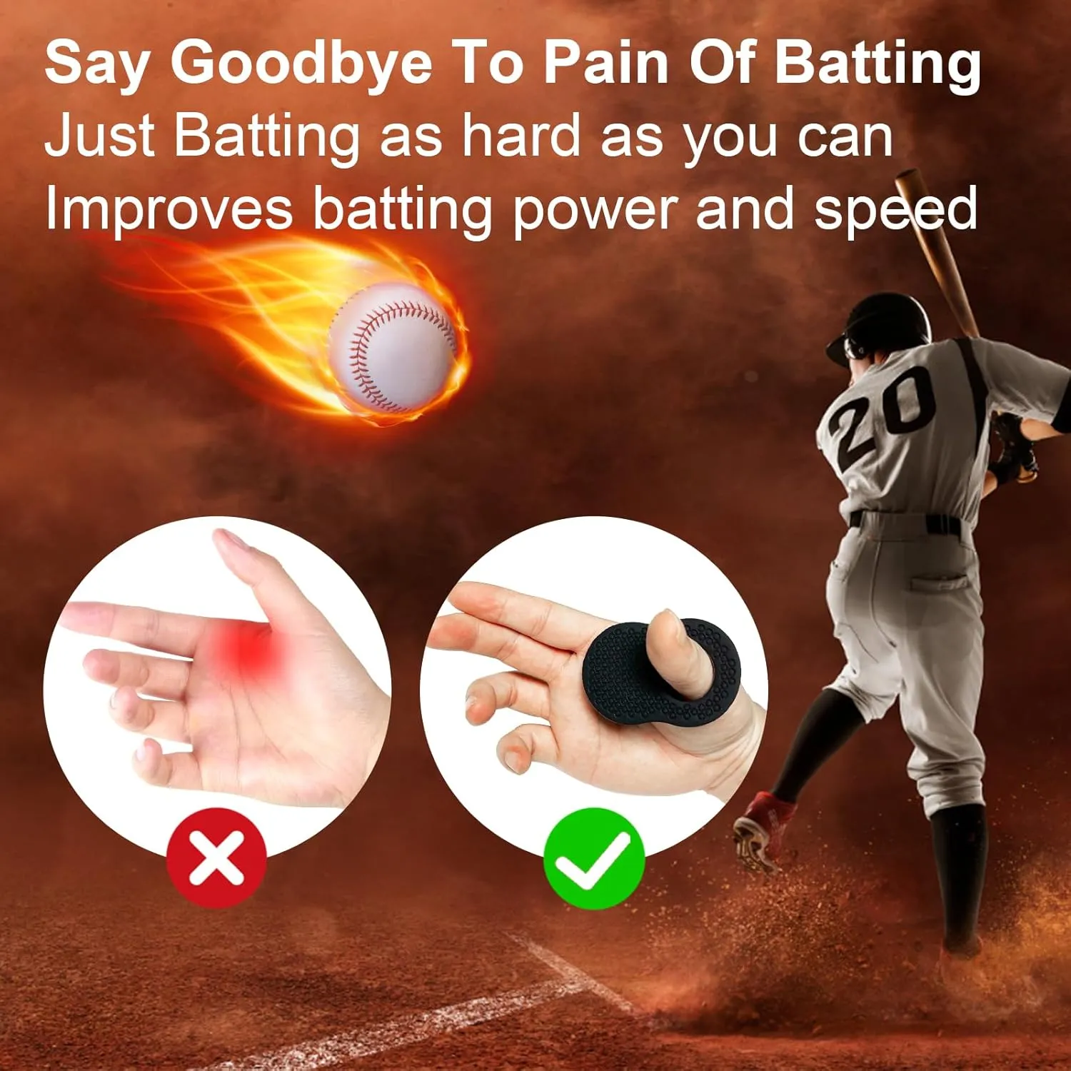 2 Pack Baseball Thumb Guard for Pro Batters, Hitter Training Aid, Thumb Guard Baseball & Softball Baseball Batting Grip Baseball Accessories Baseball Training Equipment Reduce Bat Sting