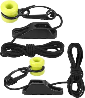 2 Pcs #3025 Downrigger Weight Retriever Fairlead Cleat with 78 inches Cord for Trolling and Deep-sea Fishing