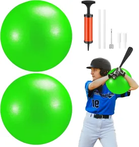 2 Pcs Connection Ball with Pump 9 Inch Pilates Baseball Softball Batting Trainer Improve Arm Action Hitting & Pitching Efficiency Connection Ball for Baseball