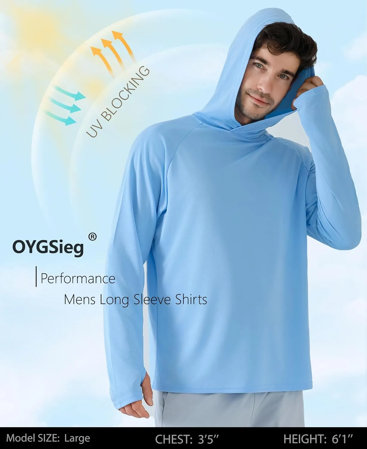 4 Pack Mens Sun Protection Long Sleeve Shirts/Hoodies Rash Guard UPF UV Gear for Fishing Workout Outdoor Adventures