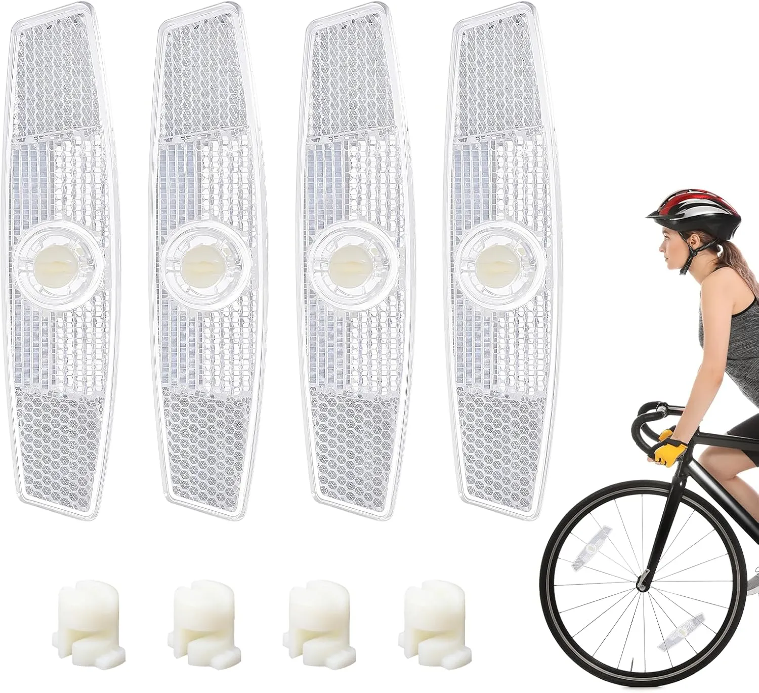4Pcs Bike Spoke Reflectors, Bicycle Wheel Reflectors Bicycle Reflectors for Night Riding Safety Warning Spoke Reflector for Mountain Bikes & Road Bikes