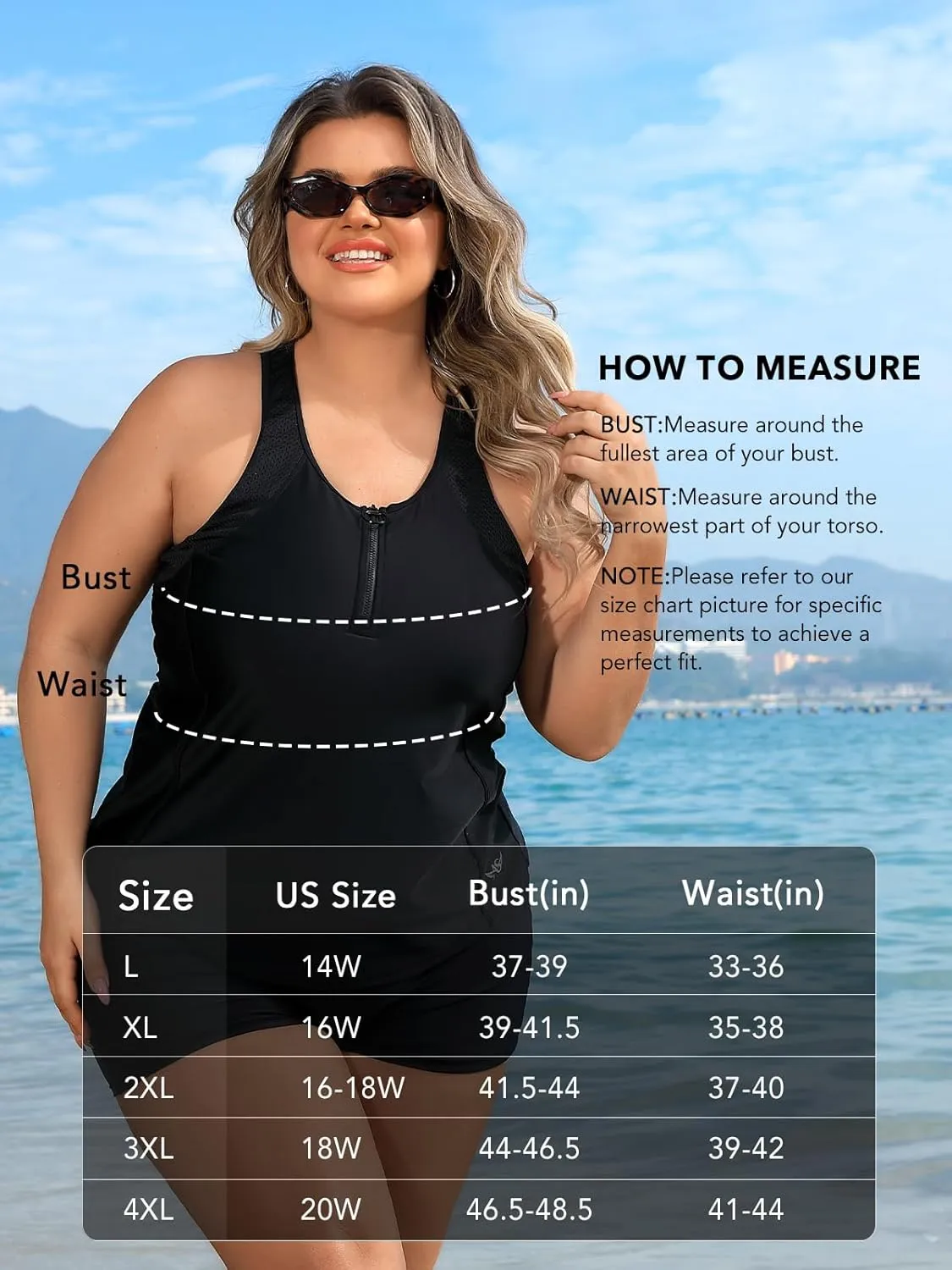 Angel season Plus Size Tankini Swimsuits Tops for Women Swim Top Only Tummy Control Bathing Suits Zippered Swimswear