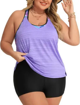 Angel season Plus Size Tankini Swimsuits Tops for Women Swim Top Only Tummy Control Bathing Suits Zippered Swimswear