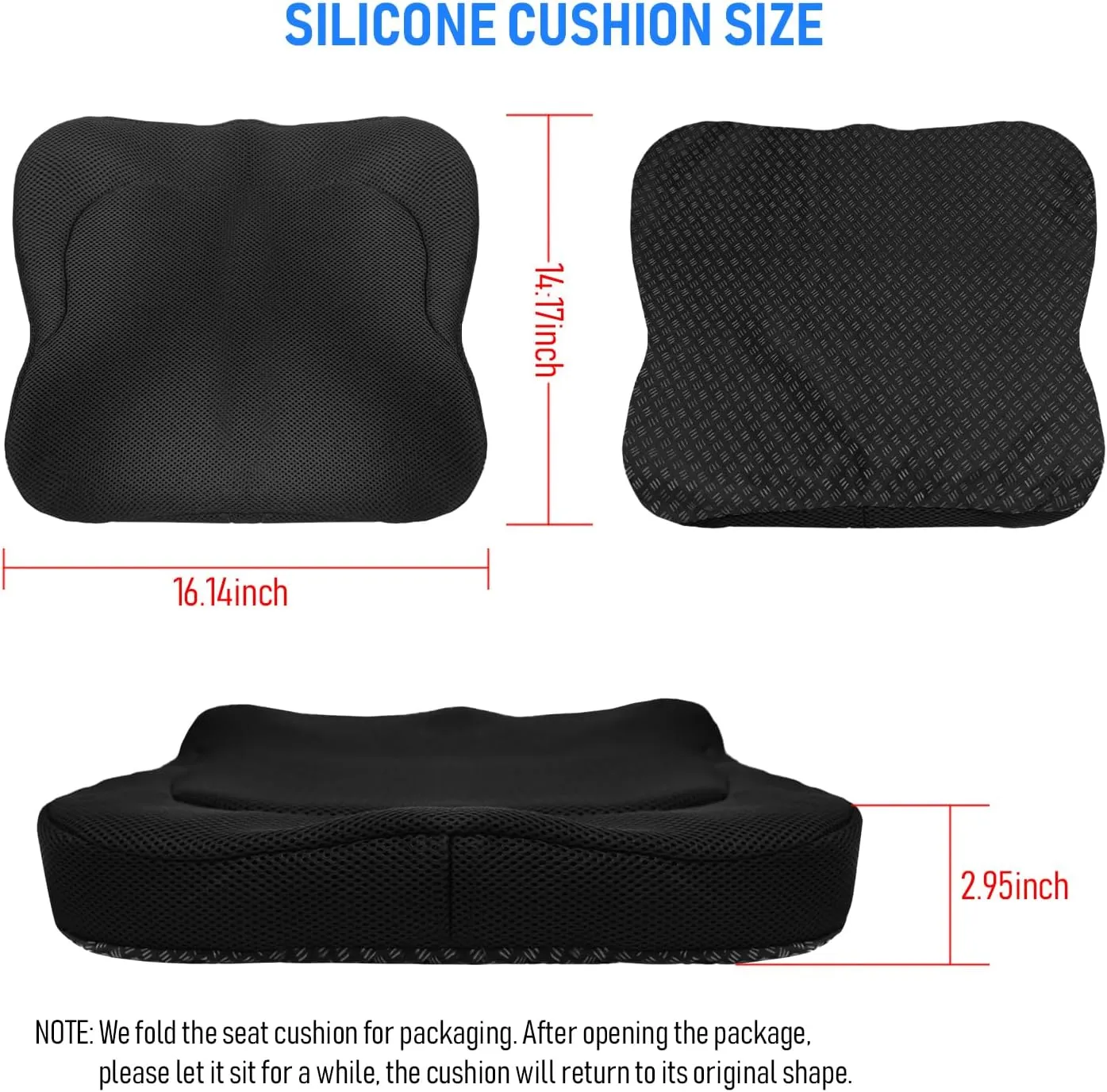 Anti-Slip Kayak Seat Cushion, Thicken Waterproof Kayak Gel Seat Cushion,Coccyx Sciatica Pain Relief, Kayak Accessories for Fishing, Kayak Fishing Accessories