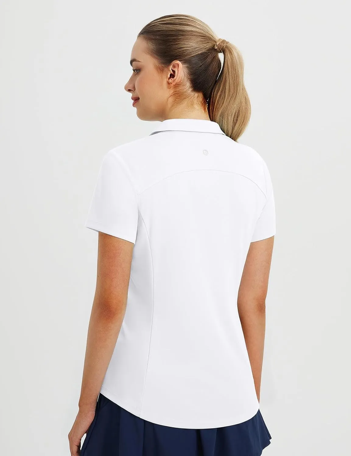 baleaf Women's Golf Shirts Polo Collared V Neck Shorts Sleeve Tennis Shirt Lightweight Quick Dry UPF50 