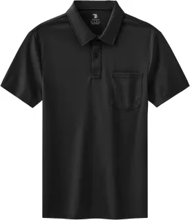 BASUDAM Men's Polo Shirts with Pocket Quick Dry Short Sleeve Active Performance