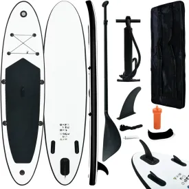 Black and White Inflatable Paddle Board Set Paddle Surfboards Paddle Board
