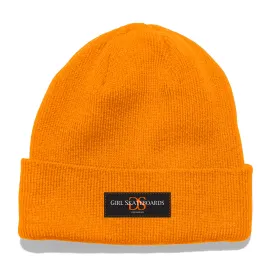 Bonnet Girl Skateboarding Los Angeles patch cuff orange fluo