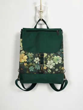 Cottagecore Style Teal Floral Waterproof Backpack for Women