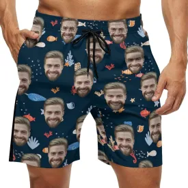 Custom Faces Men's Swim Trunks Quick Dry Beach Shorts Personalized Funny Shorts Customize Your Photo Bathing Suits