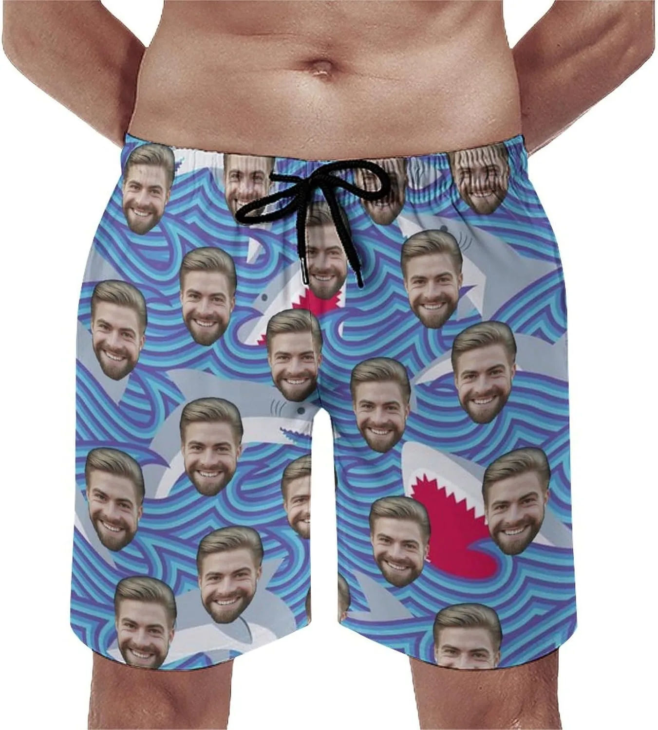 Custom Faces Men's Swim Trunks Quick Dry Beach Shorts Personalized Funny Shorts Customize Your Photo Bathing Suits