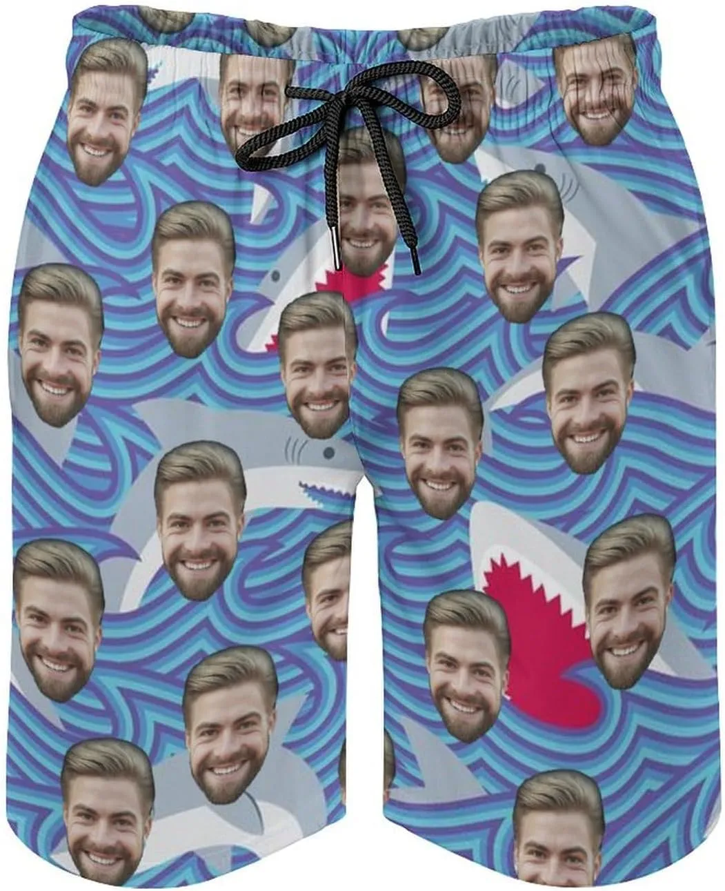 Custom Faces Men's Swim Trunks Quick Dry Beach Shorts Personalized Funny Shorts Customize Your Photo Bathing Suits