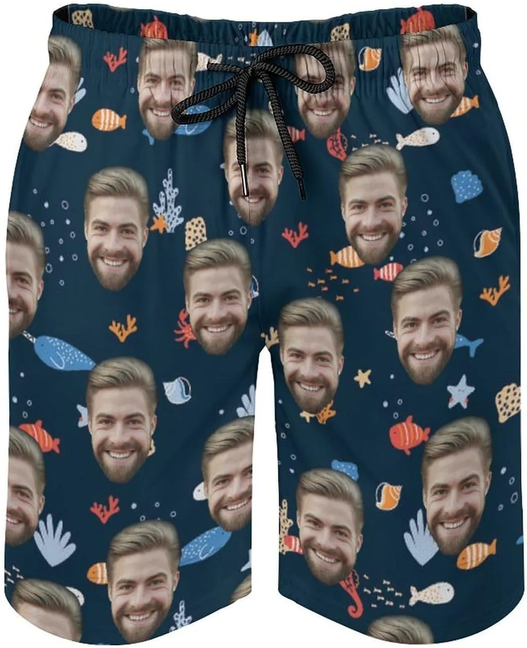 Custom Faces Men's Swim Trunks Quick Dry Beach Shorts Personalized Funny Shorts Customize Your Photo Bathing Suits