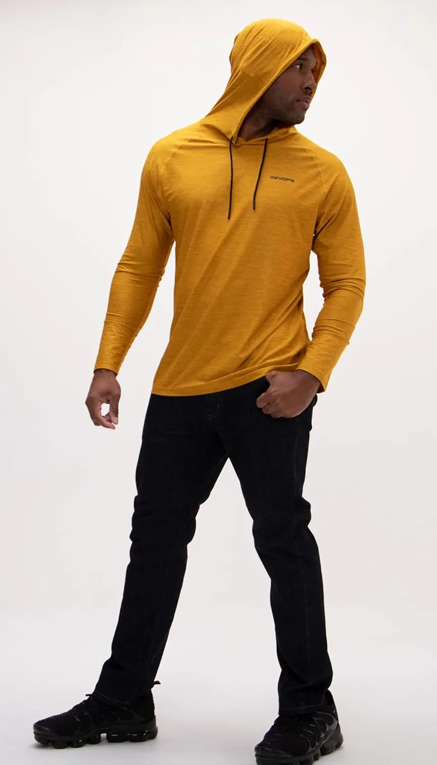 DEVOPS Men's Hoodie Long Sleeve Fishing Hiking Running Workout T-Shirts