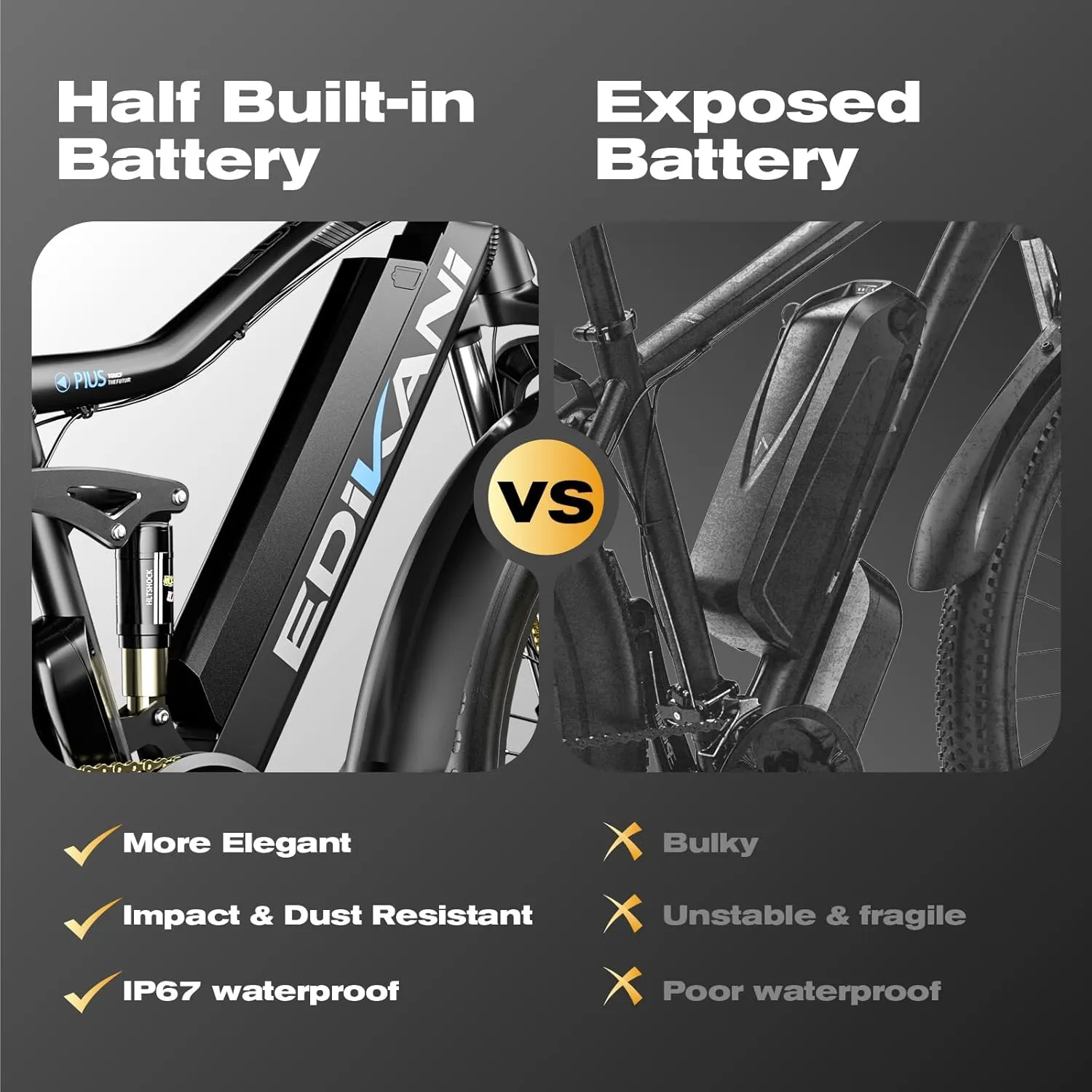 Electric Bike, Peak 2000W 19.2Ah/17.5Ah Fat Tire Ebike for Adults, 35mph 70 Miles Electric Bicycle for Men with Hydraulic Brakes, Color Display, Full Suspension Off Road Mountain E Bike