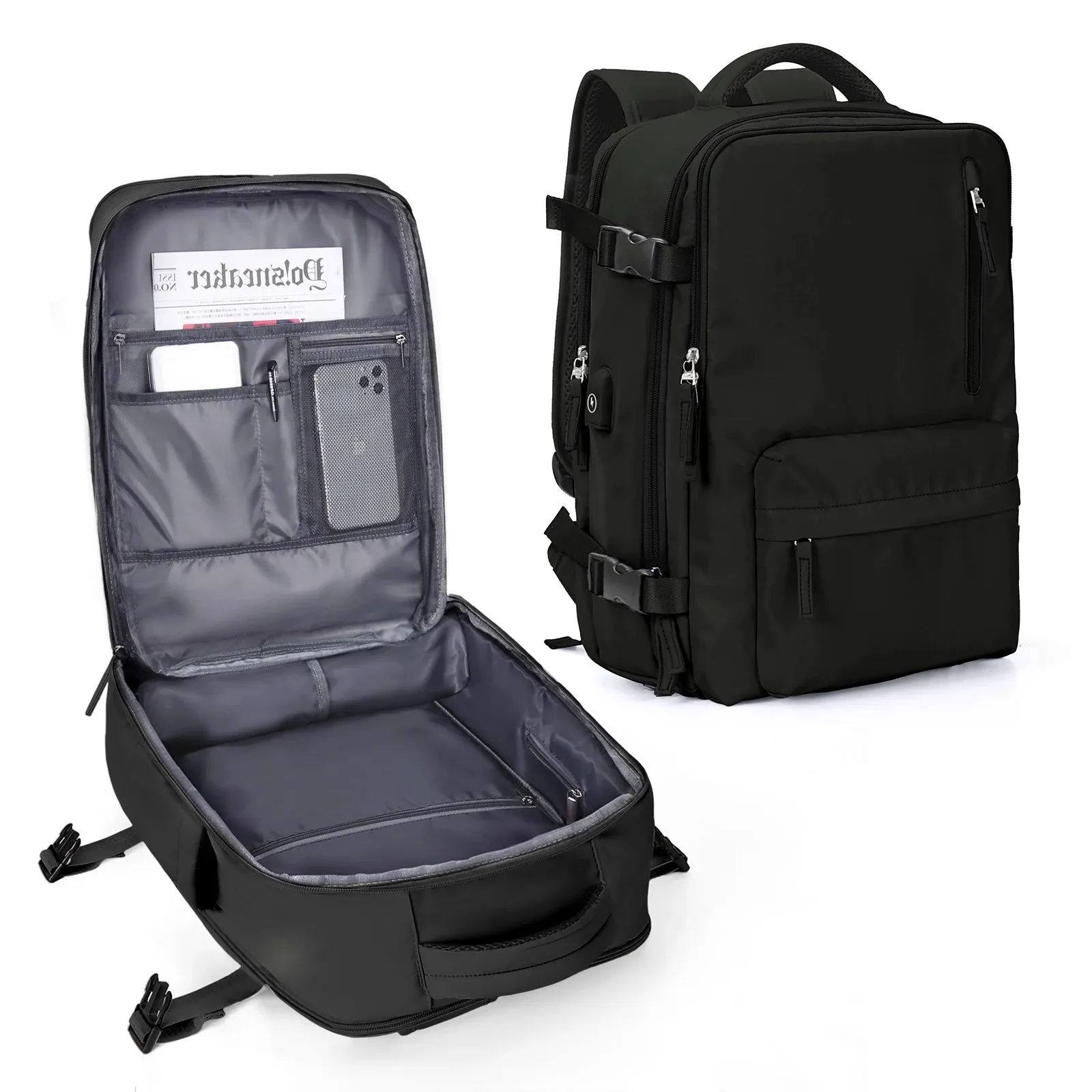 Flight-Approved Travel Backpack - 35L Carry-on Weekender, Waterproof