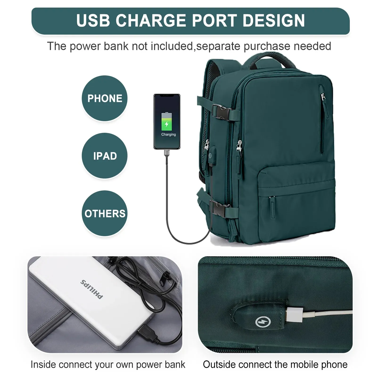 Flight-Approved Travel Backpack - 35L Carry-on Weekender, Waterproof