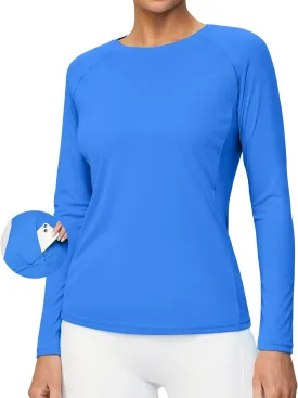 Heathyoga Rash Guard for Women UPF 50  SPF UV Protection Shirts for Women Long Sleeve Swim Shirts for Woman Sun Shirt