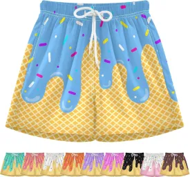 Ice Cream Shorts Baseball Parent-Child Clothing Boy Girl Man Woman Summer Ice Cream Baseball Shorts with Pockets