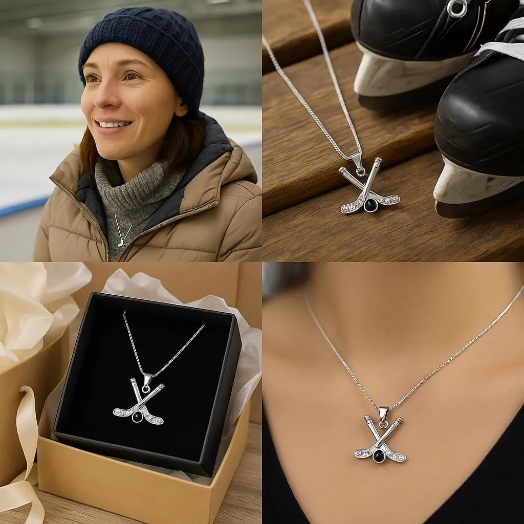 Infinity Collection - Hockey Charm Necklace, Ice Hockey Jewelry for Players, Moms & Fans