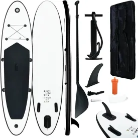 Inflatable Stand up Paddle Board Set Black and WhiteBlack 12,8g