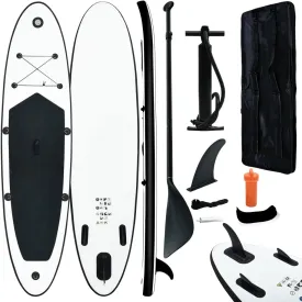 Inflatable Stand Up Paddleboard Set Black and White,Paddleboards-24.64lbs