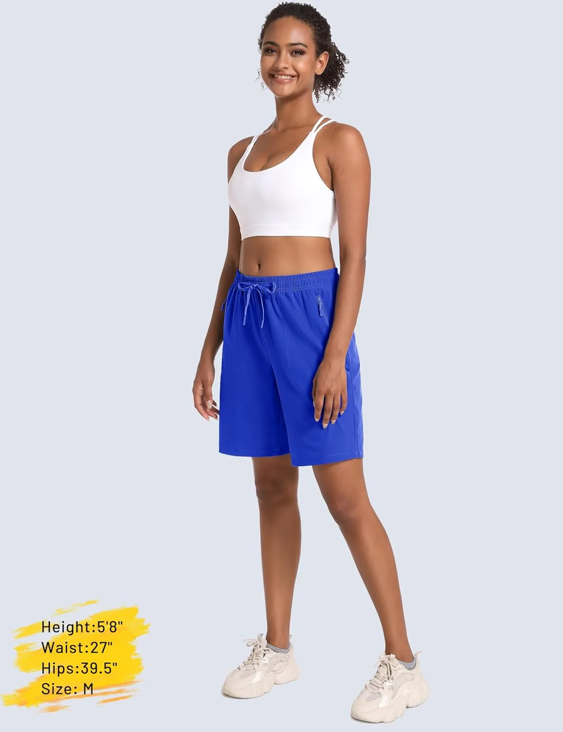 MAGCOMSEN Women's Hiking Shorts Lightweight Quick Dry 8" Golf Shorts Water Resistant with 3 Zipper Pockets