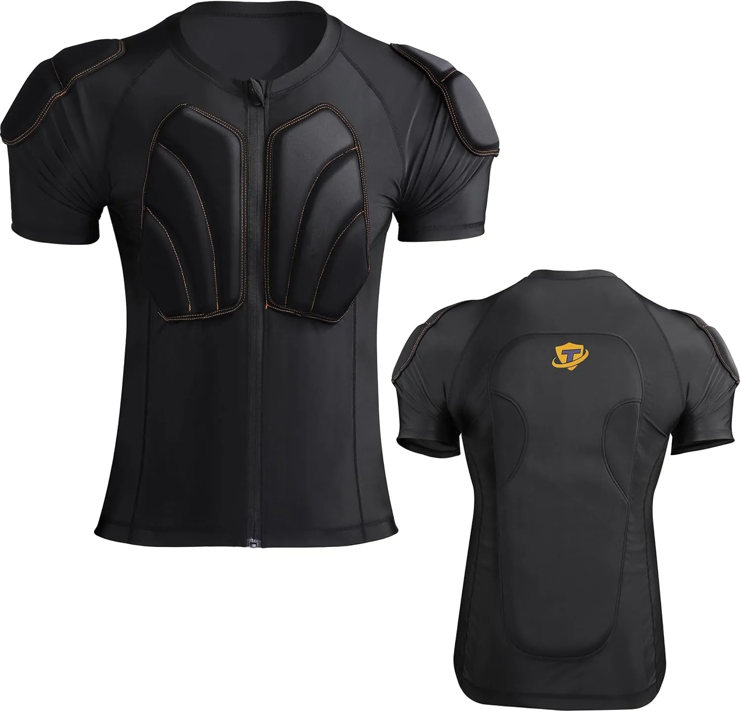 Men's Snowboard Protective Padded Shirt for Back Spine Shoulder Chest Protector Ski lmpact Shirt
