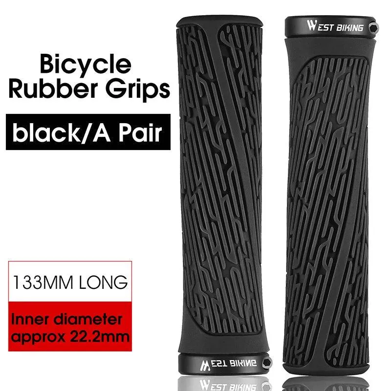 MTB Handlebar Grips Colorful Mountain Bike Silicone Grips Non-slip Bike Handles Cover Shock Absorption Lock On Grips
