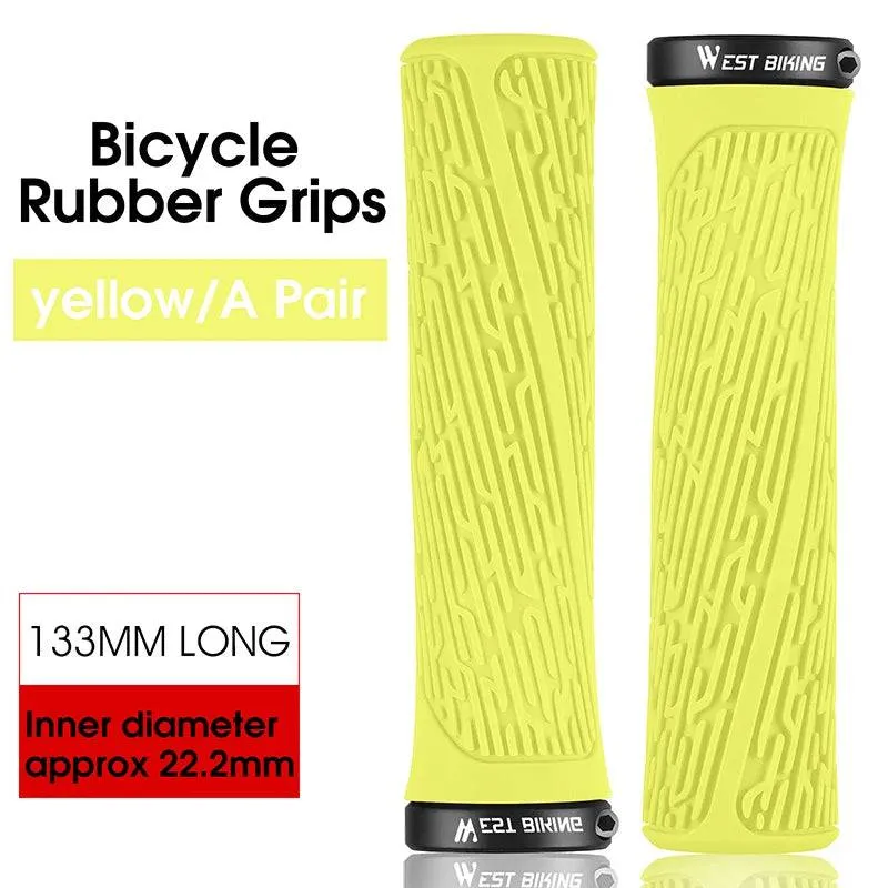 MTB Handlebar Grips Colorful Mountain Bike Silicone Grips Non-slip Bike Handles Cover Shock Absorption Lock On Grips
