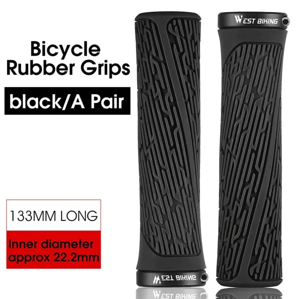 MTB Handlebar Grips Colorful Mountain Bike Silicone Grips Non-slip Bike Handles Cover Shock Absorption Lock On Grips