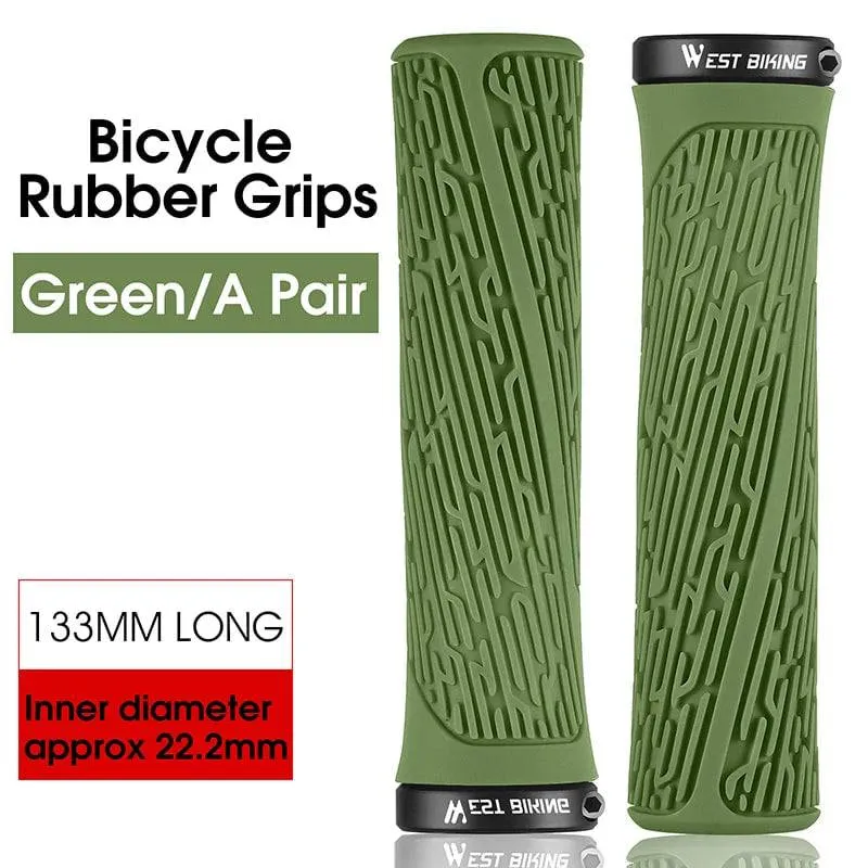 MTB Handlebar Grips Colorful Mountain Bike Silicone Grips Non-slip Bike Handles Cover Shock Absorption Lock On Grips