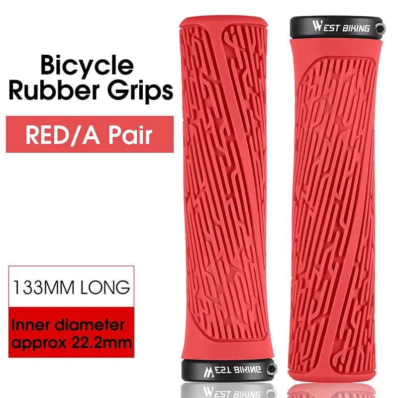 MTB Handlebar Grips Colorful Mountain Bike Silicone Grips Non-slip Bike Handles Cover Shock Absorption Lock On Grips