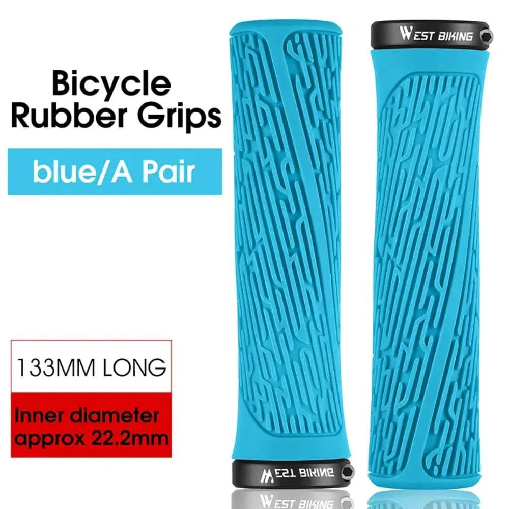 MTB Handlebar Grips Colorful Mountain Bike Silicone Grips Non-slip Bike Handles Cover Shock Absorption Lock On Grips