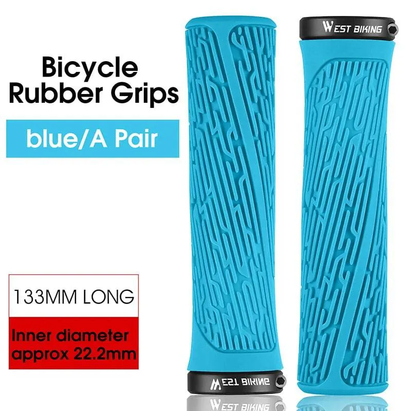 MTB Handlebar Grips Colorful Mountain Bike Silicone Grips Non-slip Bike Handles Cover Shock Absorption Lock On Grips