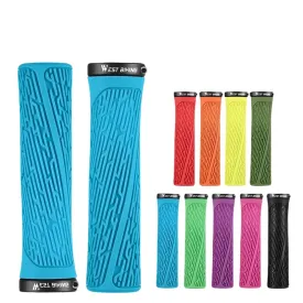 MTB Handlebar Grips Colorful Mountain Bike Silicone Grips Non-slip Bike Handles Cover Shock Absorption Lock On Grips