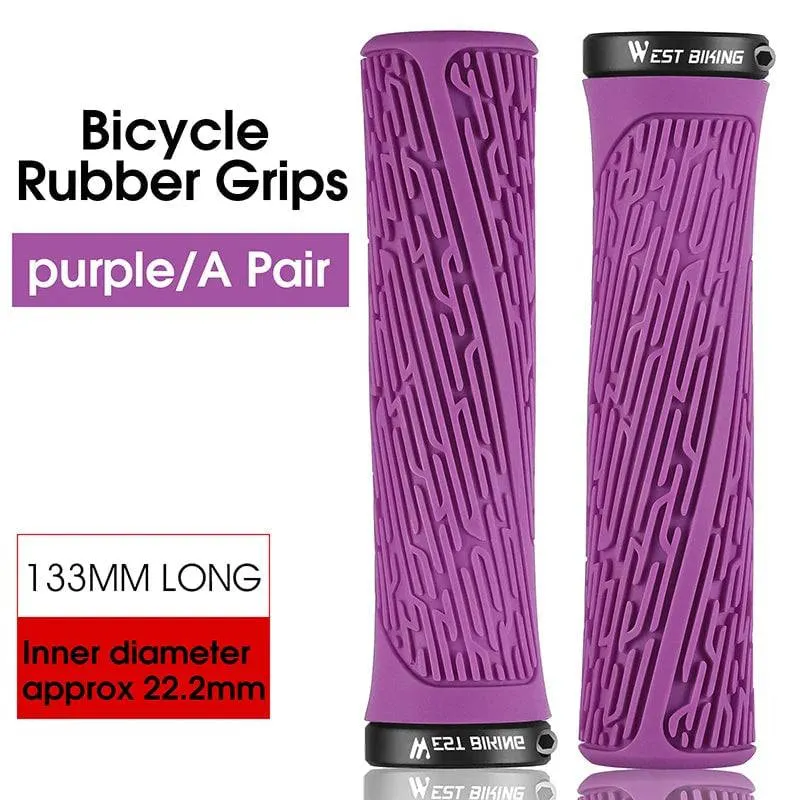 MTB Handlebar Grips Colorful Mountain Bike Silicone Grips Non-slip Bike Handles Cover Shock Absorption Lock On Grips