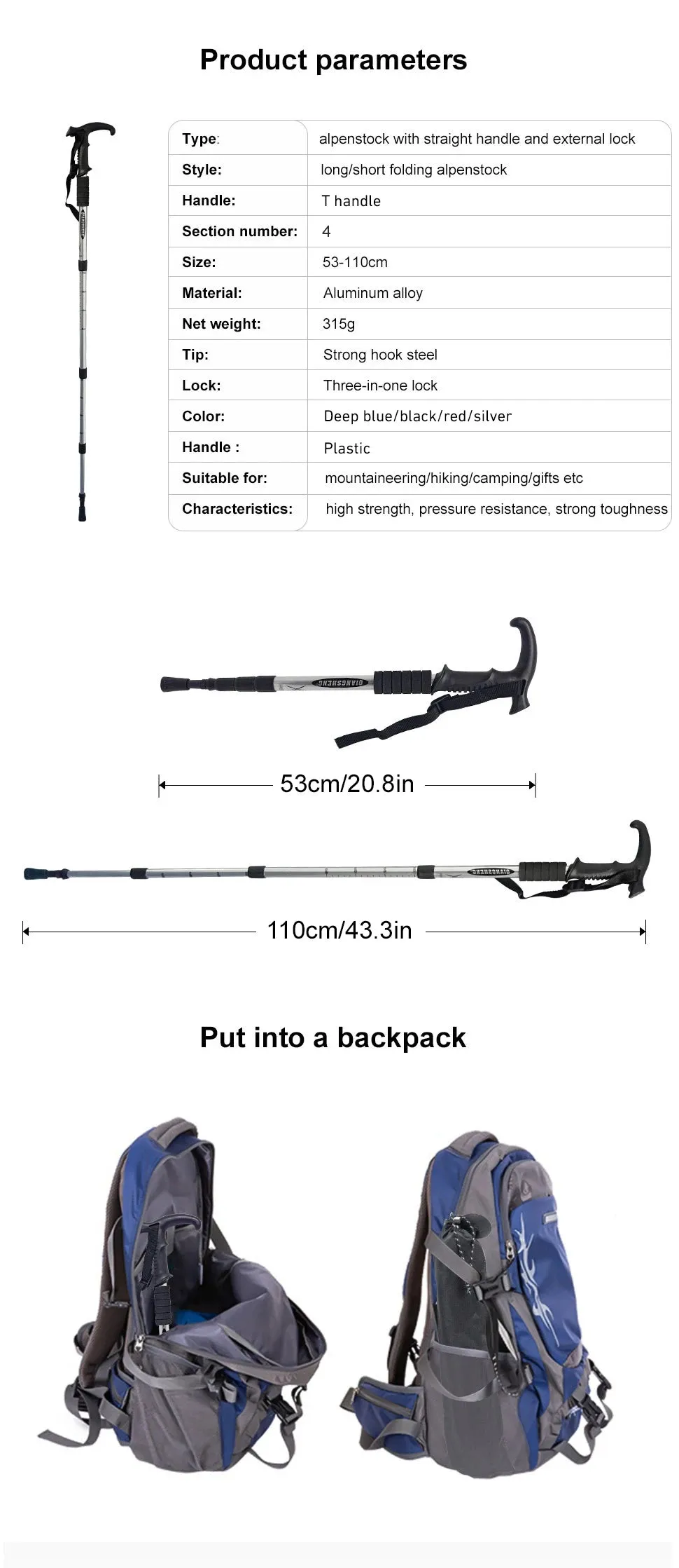 Outdoor Folding Trekking Poles
