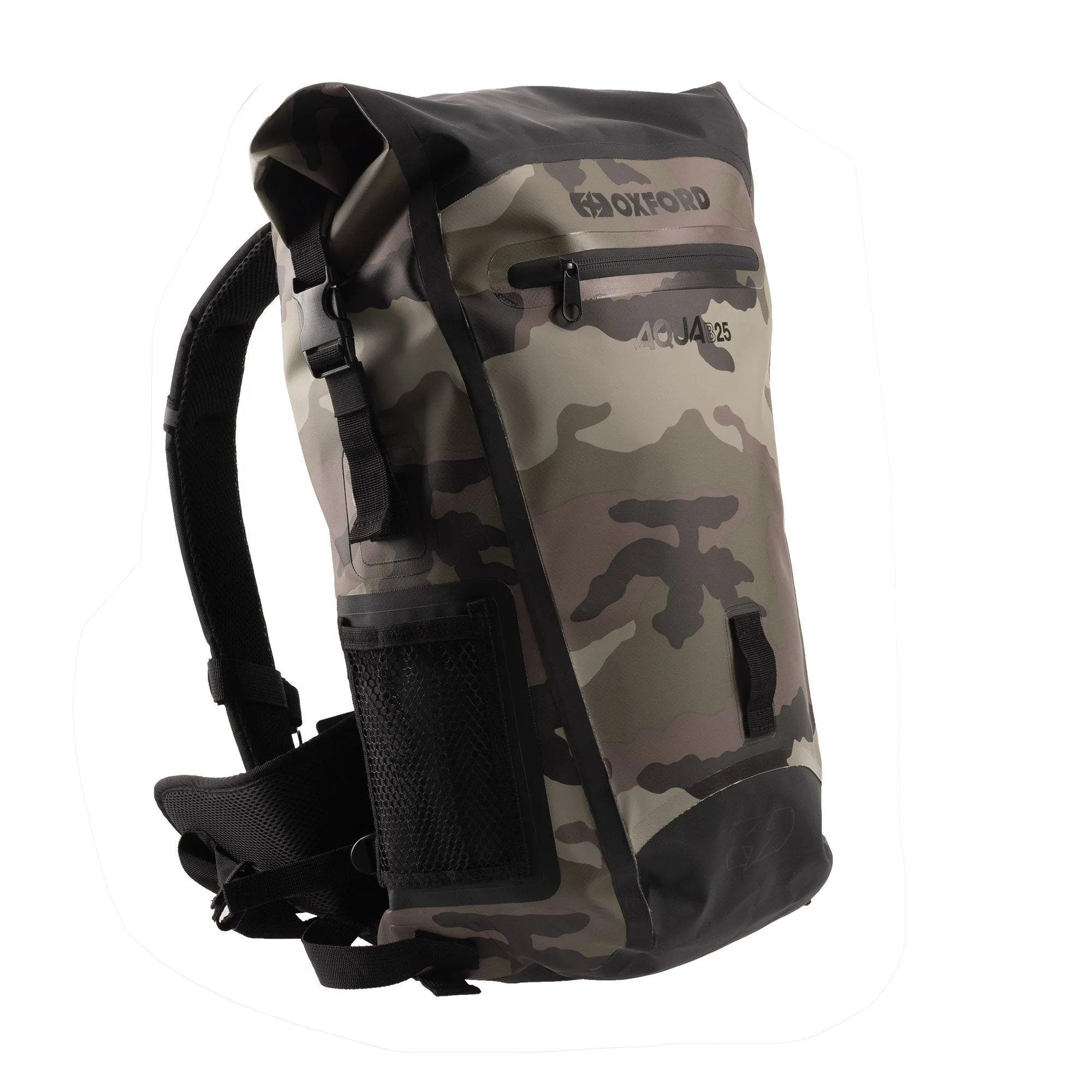 OXFORD AQUA B-25 MOTORCYCLE/MOTORBIKE ADVENTURE BACKPACK CAMOUFLAGE - 25 LITRE