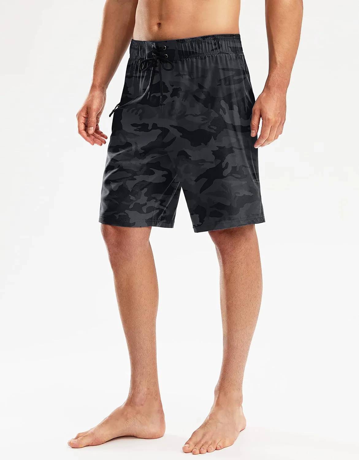 Pinkbomb Men's Swim Trunks with Compression Liner 9 Inch Quick Dry Swimsuit Swimming Swim Board Shorts for Men with Pockets