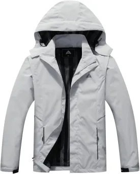 Pooluly Men's Lightweight Rain Jacket Outdoor Softshell Hiking Windbreaker Waterproof Hooded Raincoat