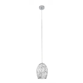 Searchlight 8069WH Crackle 1 Light Pendant White Mosaic Glass