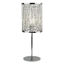Searchlight 8931CC Elise 1 Light Table Lamp Chrome Crystal Drops