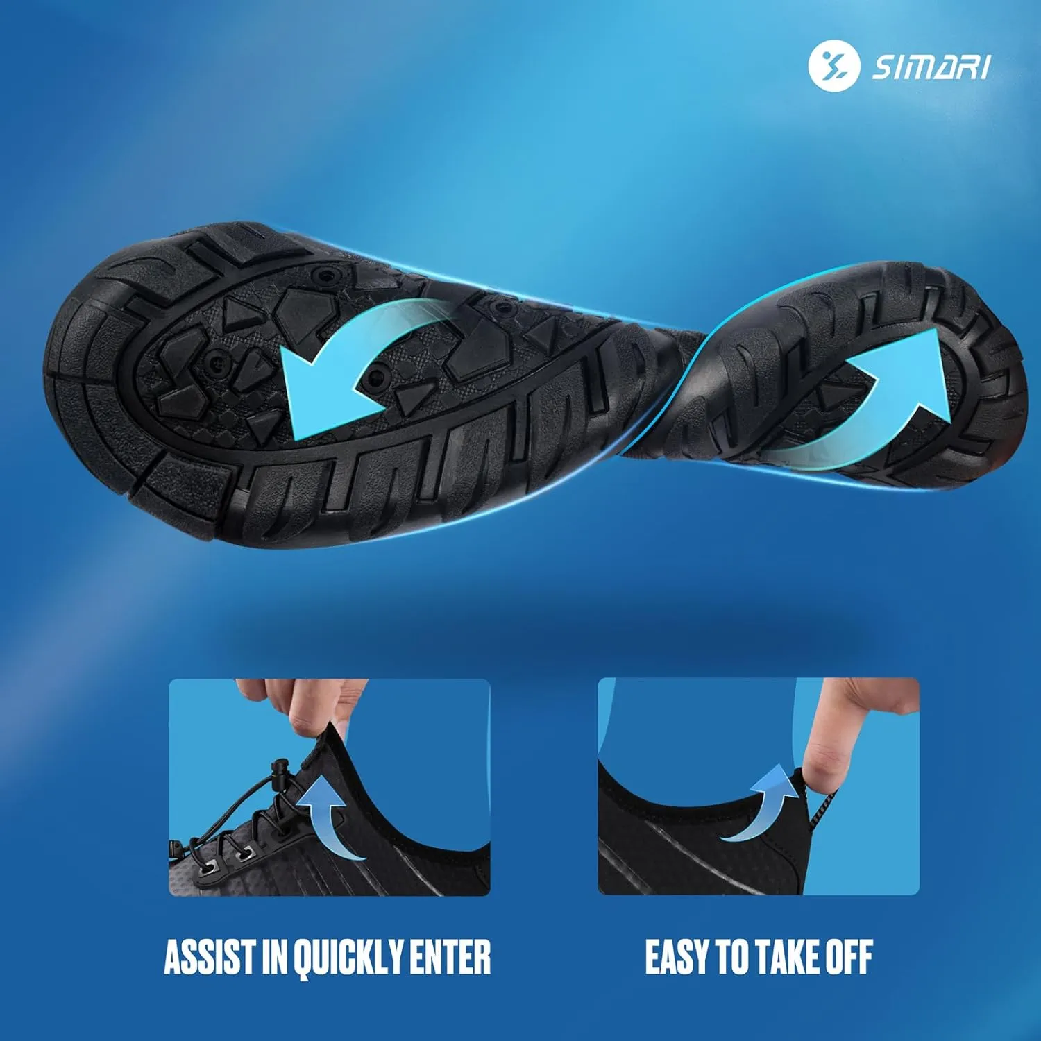 SIMARI Water Shoes for Women Men - Barefoot Quick-Dry Aqua Socks | Lightweight Swim Shoes for Surfing, Swimming, Beach Sports, Kayaking, Diving | Non-Slip Design