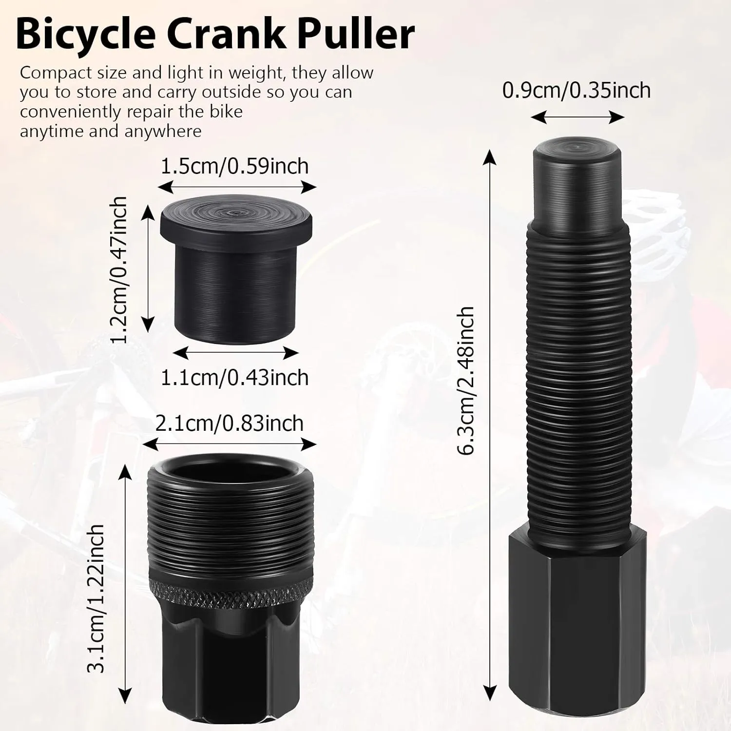 Skylety Crank Remover Bicycle Crank Puller Bike Crankset Arm Puller Compact Crankset Pulley Cycling Power Bottom Bracket Tool Repair Maintenance Remover for Bikes, Black