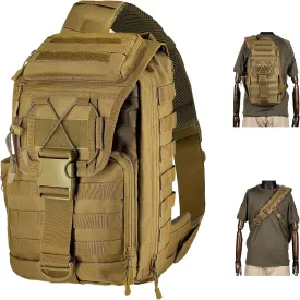 Tactical Sling Bag for Men, 30L Extra Large Tactical Bag with Bottle Holder, Cross Body Chest Pack Shoulder Backpack EDC Bag For Camping Hiking Trekking Daypack