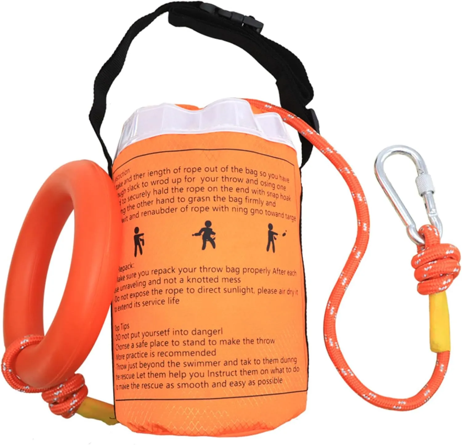 Throwable Flotation Device, Water Rescue Boat Rope Throw Bag 8mm Rope with 69ft Length Emergency Safety Equipment for Kayak Raft Boat..