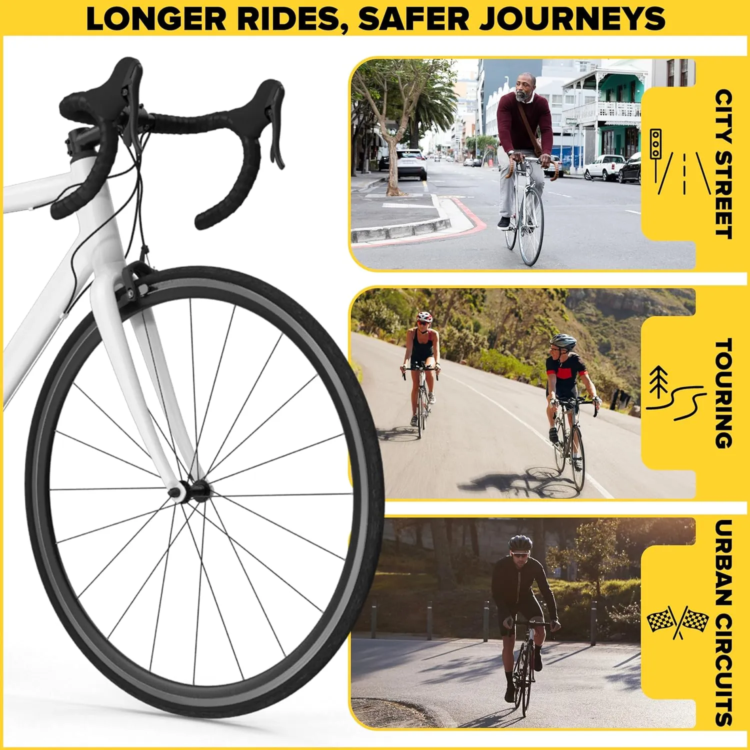 Ultraverse Bike Inner Tube for 700x23-25c, 700x28-32c, 700x35-43c 28 inch Bicycle Wheel Sizes with 48mm Presta Valve - Butyl Rubber Tubes for Road and Gravel Bikes - 2 Tubes, 2 tire levers Included