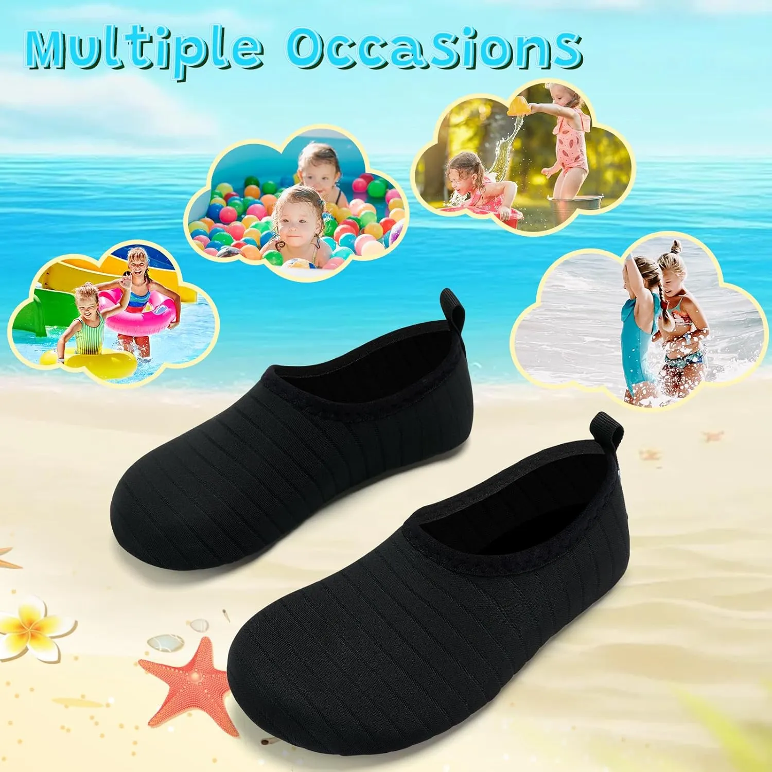 VIFUUR Kids Water Shoes Girls Boys Quick Dry Aqua Socks for Beach Swim Outdoor Sports